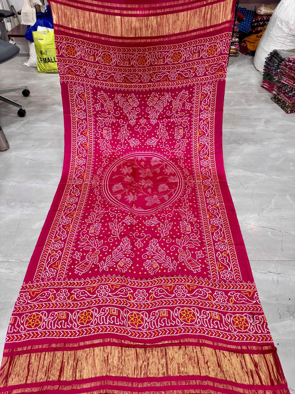 Premium Pure Gaji Silk Bandhani Dupatta
