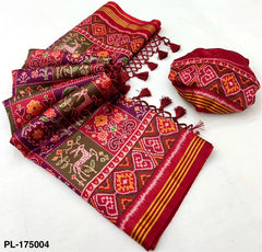 Super Trending Patan Patola Printed Handloom Silk Saree