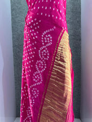Ek Dani Bandhani With Pure Lagadi Patta Saree
