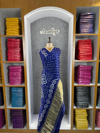 Ek Dani Bandhani With Pure Lagadi Patta Saree