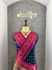Pure Modal Silk Nakshi Pallu & Ajrakh Border Saree