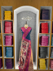 Pure Modal Silk Nakshi Pallu & Ajrakh Border Saree