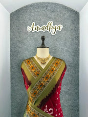 Pure Modal Silk Nakshi Pallu & Ajrakh Border Saree