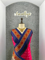 Pure Modal Silk Nakshi Pallu & Ajrakh Border Saree