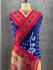 Pure Modal Silk Nakshi Pallu & Ajrakh Border Saree