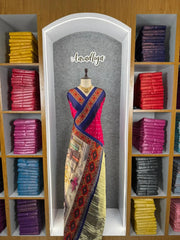 Pure Modal Silk Nakshi Pallu & Ajrakh Border Saree