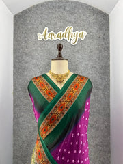 Pure Modal Silk Nakshi Pallu & Ajrakh Border Saree