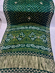 Gaji Silk Bandhani Gota Pati Saree