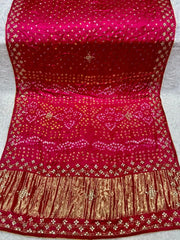 Gaji Silk Bandhani Gota Pati Saree