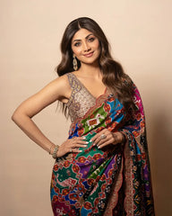 Latest Shilpa Shetty Inspired Designer Patola Printed Saree