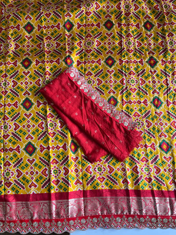 Premium Banarasi Silk Patola Printed Saree