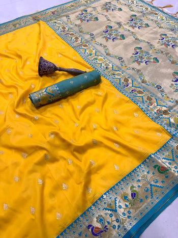Rajwadi Mor Paithani Zari Butti Saree