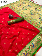 Rajwadi Mor Paithani Zari Butti Saree