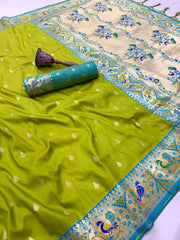 Rajwadi Mor Paithani Zari Butti Saree