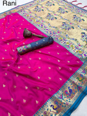 Rajwadi Mor Paithani Zari Butti Saree
