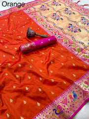 Rajwadi Mor Paithani Zari Butti Saree
