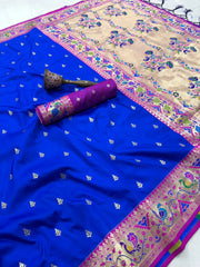 Rajwadi Mor Paithani Zari Butti Saree