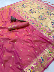 Rajwadi Mor Paithani Zari Butti Saree