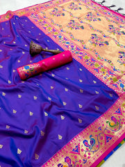 Rajwadi Mor Paithani Zari Butti Saree