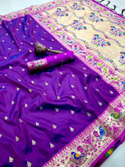 Rajwadi Mor Paithani Zari Butti Saree