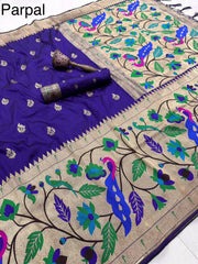 Pure Soft Silk Big Border Paithani Saree