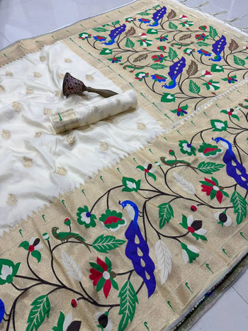Pure Soft Silk Big Border Paithani Saree