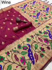 Pure Soft Silk Big Border Paithani Saree