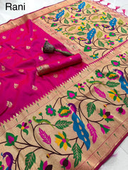 Pure Soft Silk Big Border Paithani Saree