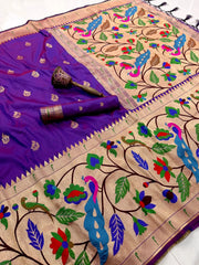 Pure Soft Silk Big Border Paithani Saree