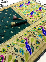 Pure Soft Silk Big Border Paithani Saree