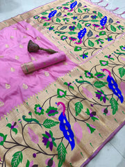 Pure Soft Silk Big Border Paithani Saree