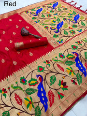 Pure Soft Silk Big Border Paithani Saree
