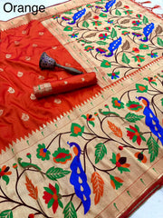 Pure Soft Silk Big Border Paithani Saree