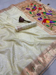 Pure Viscose Silk Bandhani Paithani Saree