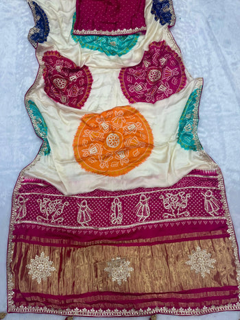 Pure Gaji Silk Rasmandal Bandhani Saree