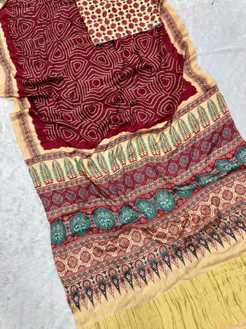 Premium Pure Gajji Silk Bandhani Saree