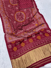 Premium Pure Gajji Silk Bandhani Saree