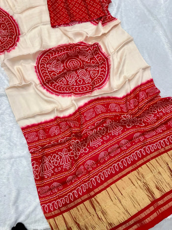 Premium Pure Gajji Silk Bandhani Saree