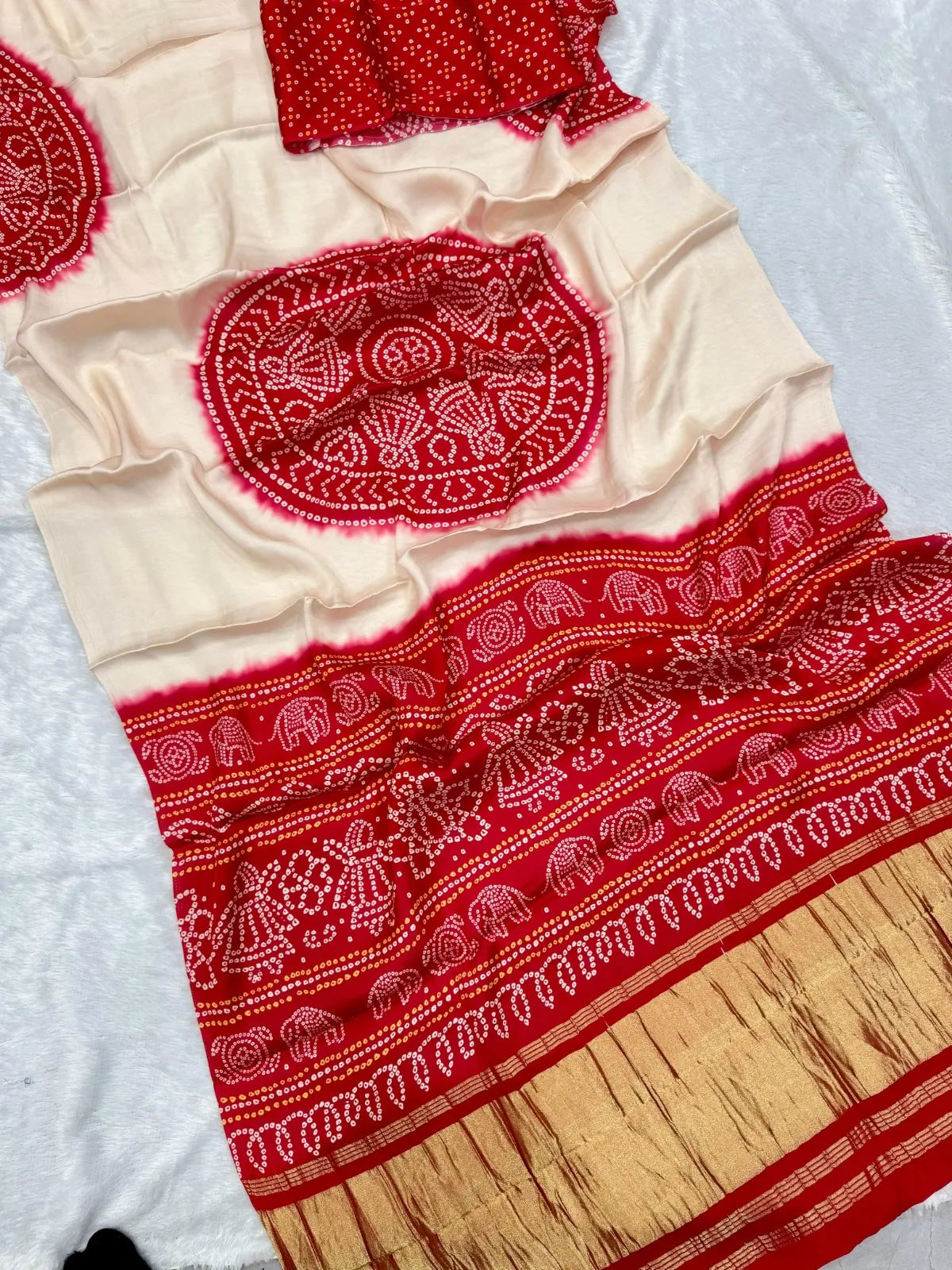 Premium Pure Gajji Silk Bandhani Saree