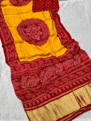 Premium Pure Gajji Silk Bandhani Saree