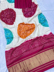 Pure Gajji Silk Bandhani Trending Saree