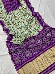 New Pure Gajji Silk Bandhani Saree
