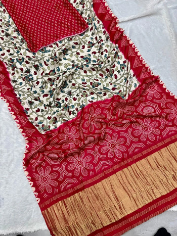 New Pure Gajji Silk Bandhani Saree