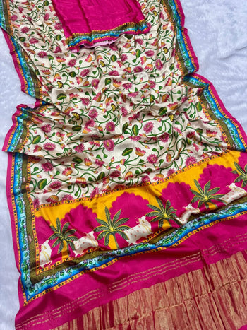 Pure Gajji Silk Bandhani Trending Saree