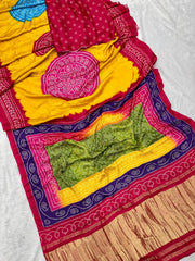 New Pure Gajji Silk Bandhani Saree