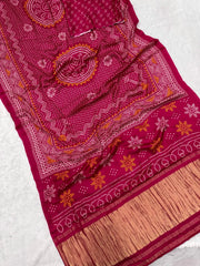 Premium Pure Gajji Silk Bandhani Saree