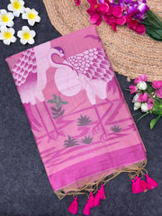 Soft Muga Cotton Resham Weaving Saree