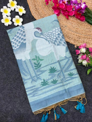 Soft Muga Cotton Resham Weaving Saree
