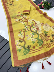 Soft Muga Cotton Resham Weaving Saree