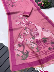 Soft Muga Cotton Resham Weaving Saree